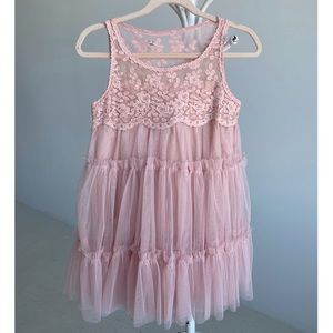 Pink Dress with Tulle Skirt